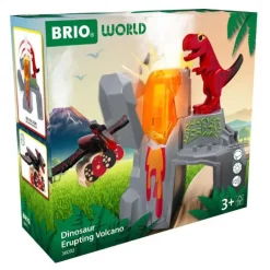 Aktiv vulkan med dinosaurer