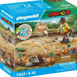 Arkæologisk udgravning og dinosaurskelet