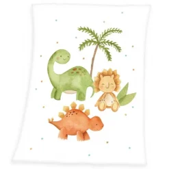Baby Dinosaurer Fleece Tæppe 75x100 cm