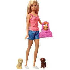 Barbie Badetid, blonde med 3 hunde