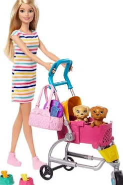 Barbie Dukkevogn med Hvalpe