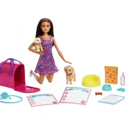 Barbie med Nyfødte Hundehvalpe