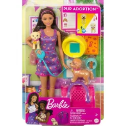 Barbie med Nyfødte Hundehvalpe