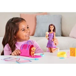 Barbie med Nyfødte Hundehvalpe