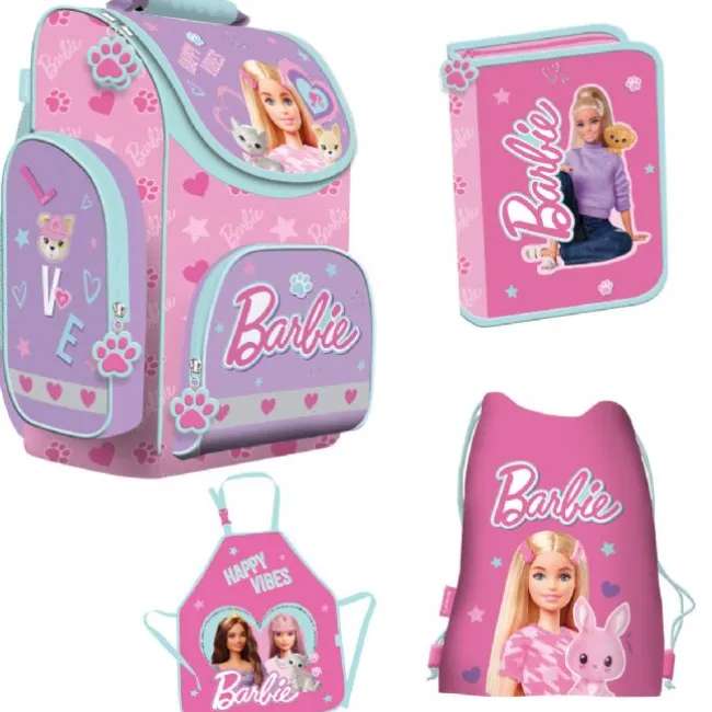 Barbie Skoletaske med 5 Dele