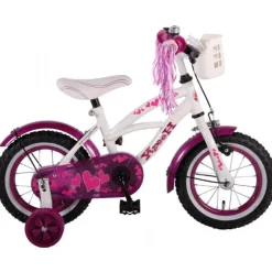 Børnecykel Cruiser hvid&lilla 12 tommer