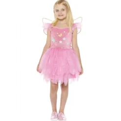 Børnekostume Lyserød fe 98-104 cm