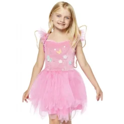 Børnekostume Lyserød fe 98-104 cm