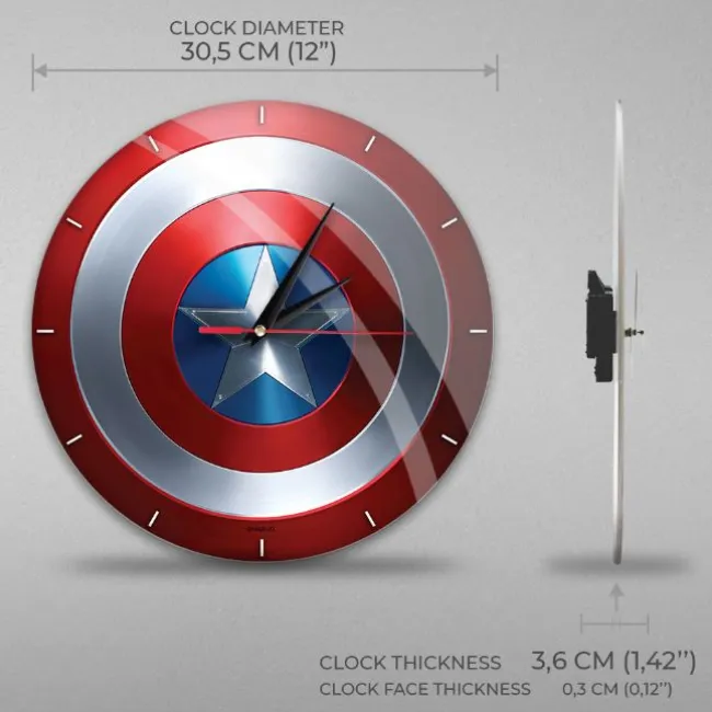 Captain America Shield Analogt Vægur