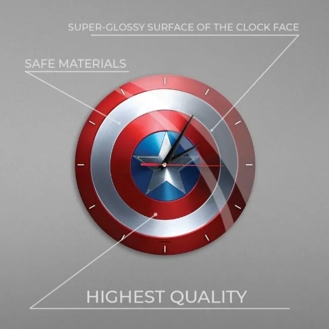 Captain America Shield Analogt Vægur