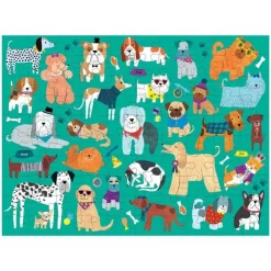 Dobbeltsidet puslespil Katte&hunde 100br