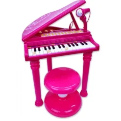 Elektronisk Klaver m. Mikrofon pink