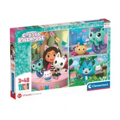 Gabbys Dollhouse Puslespil 3x48 Brikker