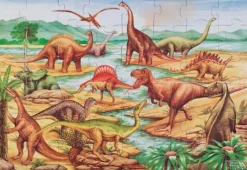 Gulvpuslespil med Dinosaurer, 48 brikker