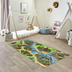 Gulvtæppe, Legetæppe Dinosaur 95x200cm