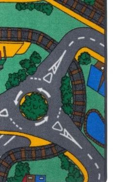 Gulvtæppe,Trafik Legetæppe 140x200 cm