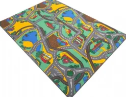 Gulvtæppe,Trafik Legetæppe 140x200 cm