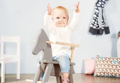 Gyngehest Pinolino med ring, Grå