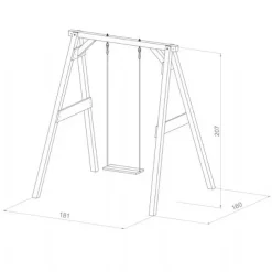 Gyngestativ m 1 gynge brun/hvid