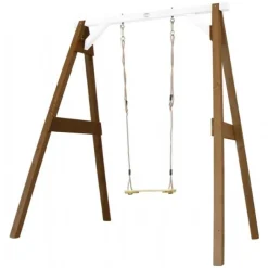 Gyngestativ m 1 gynge brun/hvid