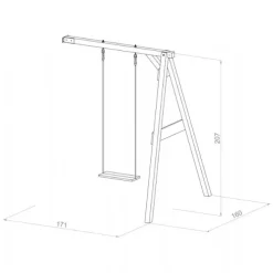 Gyngestativ m 1 gynge vægmonteret g/h