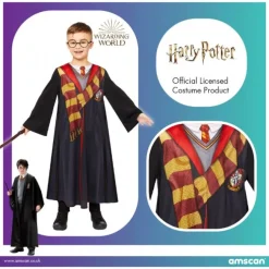 Harry Potter kostume m. tilbehør 104 cm