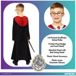 Harry Potter kostume m. tilbehør 140 cm