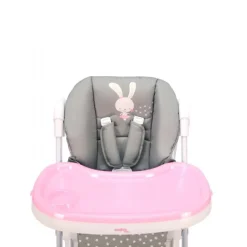 Højstol med hjul, Kanin/Pink