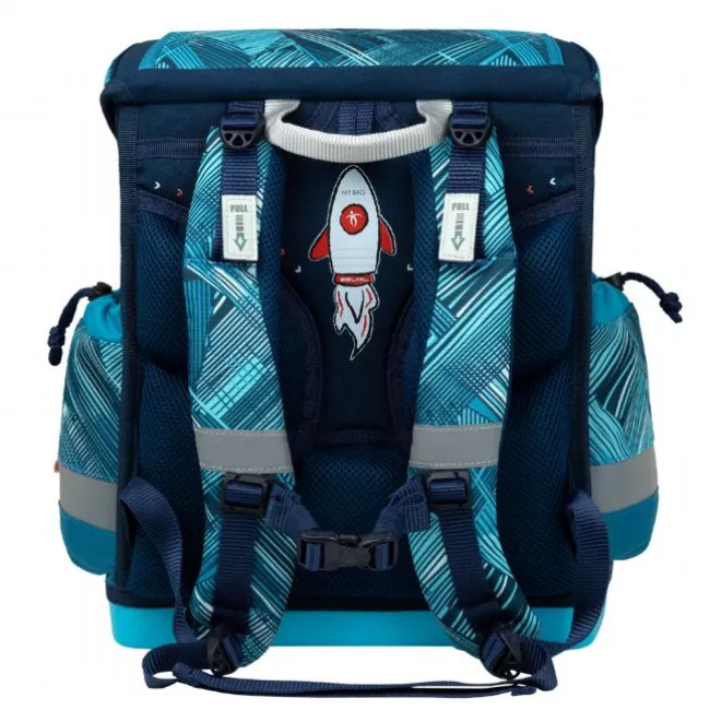 Ice Blue Skoletaske med 5 Dele