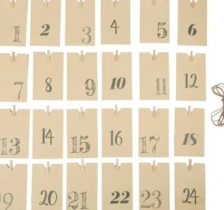 Julekalender 24 stk papirposer i natur