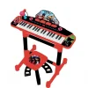 Keyboard med mikrofon og skammel