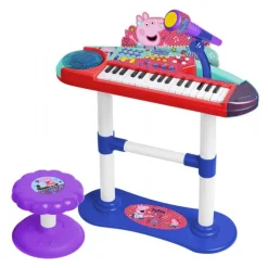 Keyboard med mikrofon og skammel