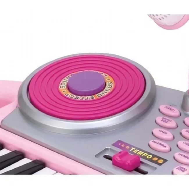 Keyboard til børn med skammel Pink