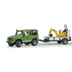 Land Rover Defender med trailer og minig