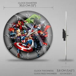 Marvel Avengers Black Analogt Vægur