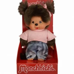 Monchhichi pige med jeans, 20 cm