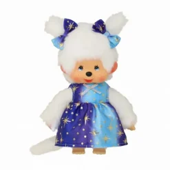 Monchhichi pige med stjernekjole 20cm