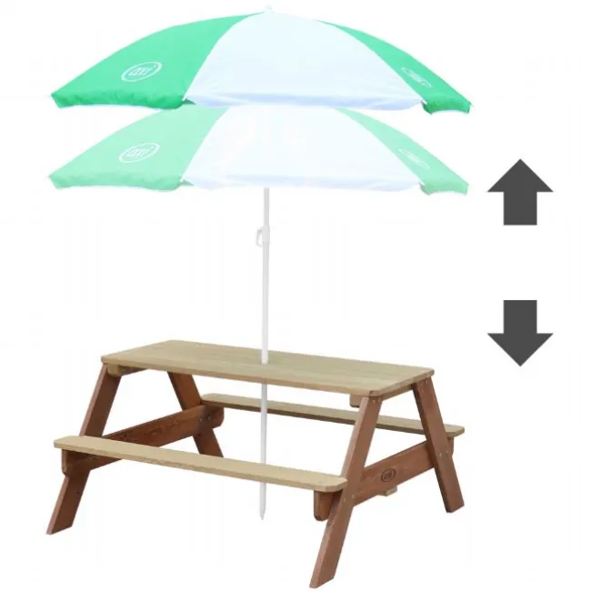 Nick Picnic Bord m Parasol brun
