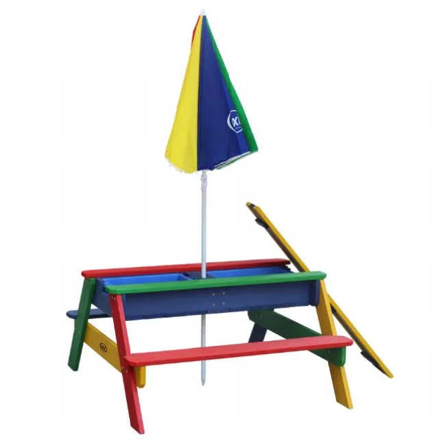 Nick vand/sand bord m. parasol regnbue