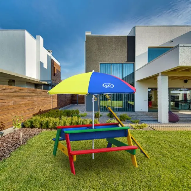 Nick vand/sand bord m. parasol regnbue