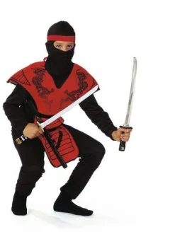 Ninjadragt rød 160 cm