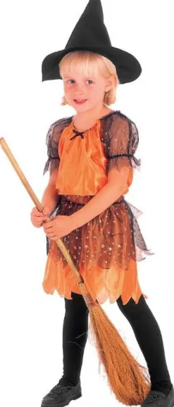 Orange heksedragt 104 cm
