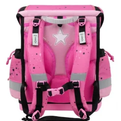 Pink Black Skoletaske med 5 Dele