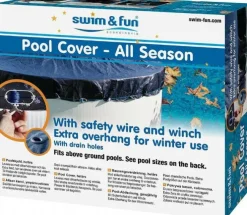 Poolcover winter 6.10x3.75m med wirelås