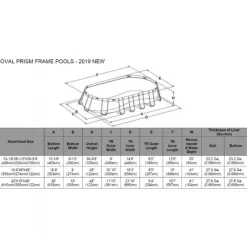 Pool Prism Frame Oval 13.365L 503x274x12