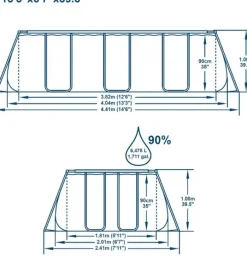Power Steel Pool 6.478L 404x201x100cm