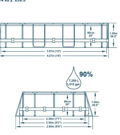 Power Steel pool 7.250L 427x250x100 cm