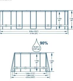 Power Steel Pool 20.241L 610x366x122cm