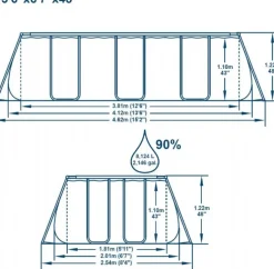 Power Steel Pool 8.124L 412x201x122cm