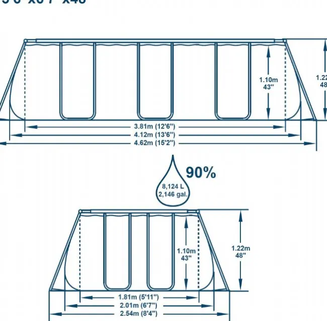 Power Steel Pool 8.124L 412x201x122cm